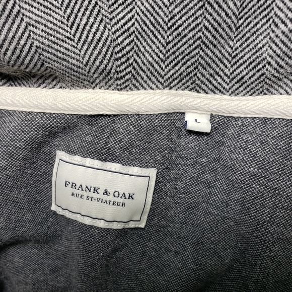 Frank and Oak Rue St Viateur Gray Large Zip Hoodie Jacket.  - Picture 3 of 3